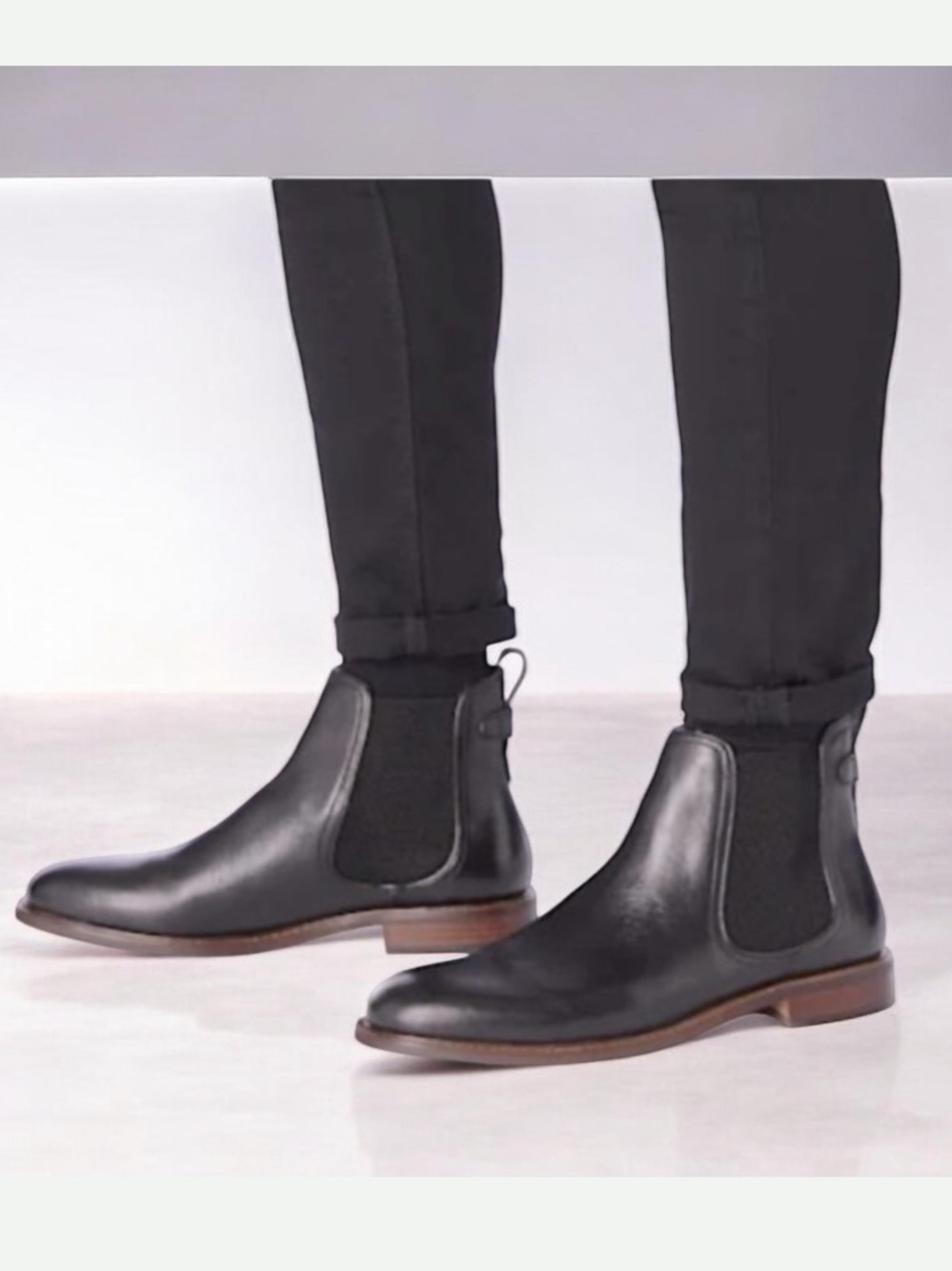 Ted Baker Studded Chelsea Black Leather Boots Size 41